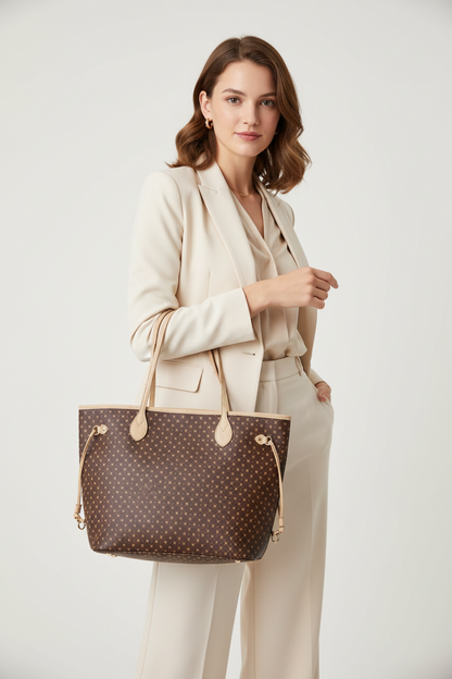 Leather Branded Tote Bag