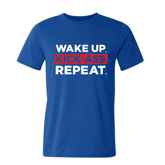 Unisex Wake Up Blue T-Shirt XXXL